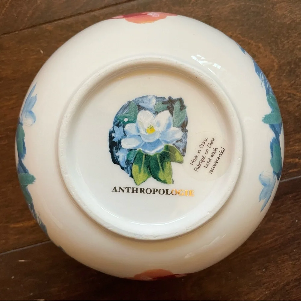 Vintage Anthropologie 2 PIECE Anais Bowl + Dinner Plate set